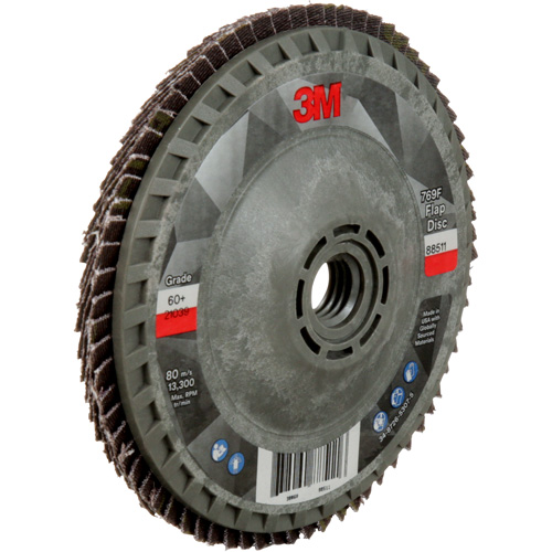 Disque &agrave; lamelles &agrave; changement rapide 769F, 4-1/2" x 5/8"-11, Type 27, Grain 60+, C&eacute;ramique Equipex