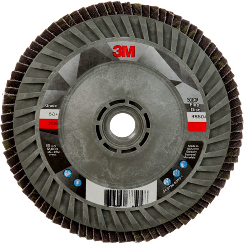 Disque &agrave; lamelles &agrave; changement rapide 769F, 5" x 5/8"-11, Type 27, Grain 60+, C&eacute;ramique Equipex
