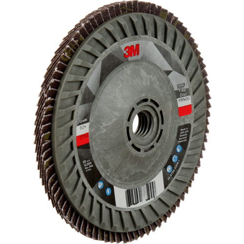 Disque &agrave; lamelles &agrave; changement rapide 769F, 5" x 5/8"-11, Type 29, Grain 60+, C&eacute;ramique Equipex
