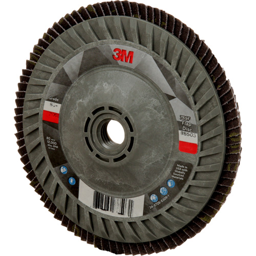 Disque &agrave; lamelles &agrave; changement rapide 769F, 5" x 5/8"-11, Type 27, Grain 80+, C&eacute;ramique Equipex