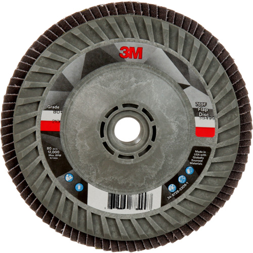 Disque &agrave; lamelles &agrave; changement rapide 769F, 5" x 5/8"-11, Type 29, Grain 80+, C&eacute;ramique Equipex