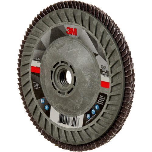 Disque &agrave; lamelles &agrave; changement rapide 769F, 5" x 5/8"-11, Type 29, Grain 80+, C&eacute;ramique Equipex