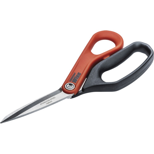 Cisaille tout usage en acier inoxydable pour ouvrier professionnel, 8-1/2", Poign&eacute;e Anneaux Equipex