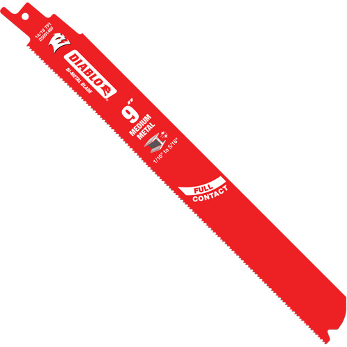 Lame de scie alternative de s&eacute;rie moyenne pour le m&eacute;tal, Bim&eacute;tal, 14-18 Dents par pouce, 9" lo x 1" la Equipex
