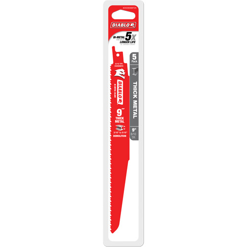 Reciprocating Blade for Thick Metal/Demolition, Bi-Metal, 8-10 TPI, 9" L Equipex