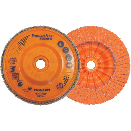 Enduro-Flex Turbo Flap Disc, 4-1/2" x 5/8"-11, 36/60 Grit Equipex