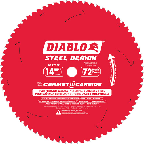 Lame de scie circulaire Cermet II Steel Demon, 14", 72 dents, Pour M&eacute;tal Equipex