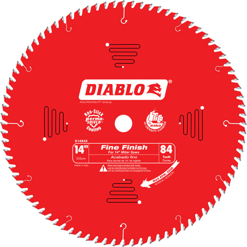 Lame de scie circulaire &agrave; finition fine, 14", 84 dents, Pour Stratifi&eacute;/Bois Equipex