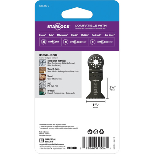 Lame standard pour le m&eacute;tal 1-3/4" Starlock Equipex