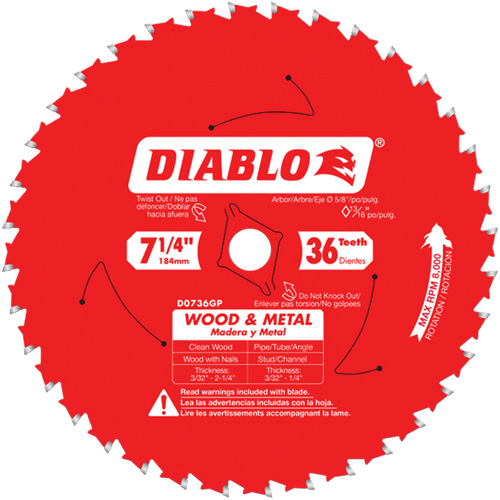 Lame de scie Cermet II Steel Demon, 7-1/4", 36 dents, Pour M&eacute;tal Equipex