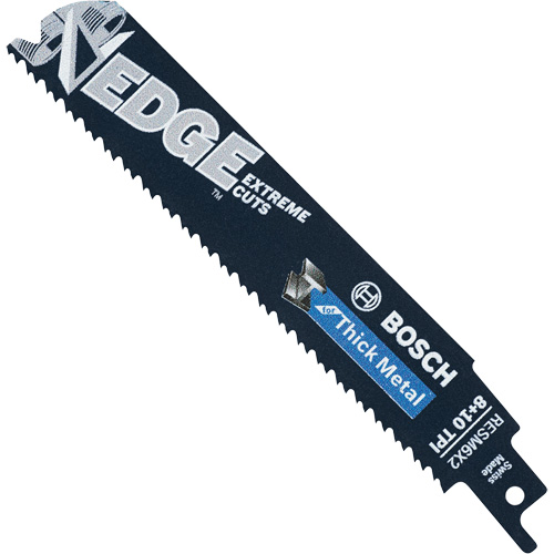 Edge Reciprocating Saw Blades, Bi-Metal, 8/10 TPI, 6" L Equipex