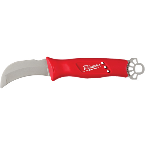 Linemans Blunt Tip Hawkbill Knife with STICKWORK 3-in-1 Ring Equipex