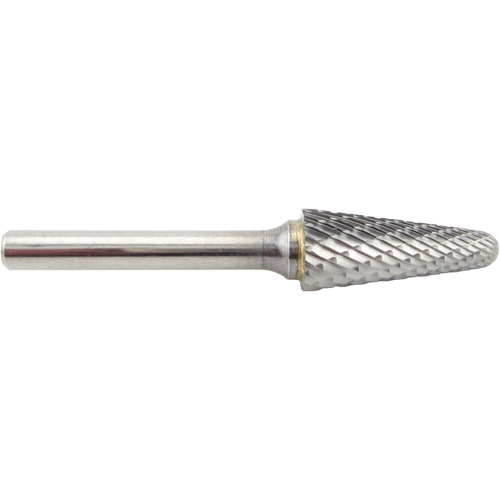 Taper Shape Carbide Shipyard Bur, SL-5, 5/8" Dia., 1/4" Shank, 1-3/16" Depth of Cut Equipex