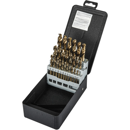 Jeu de forets robustes pour machine-outil, 29 morceaux, Acier rapide au cobalt Equipex
