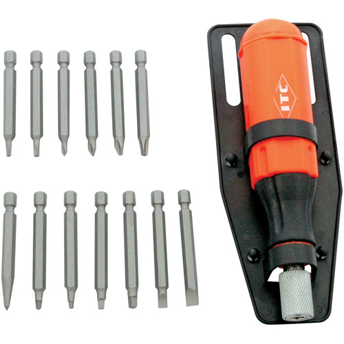 Jeu de tournevis multi-embouts de 15 pi&egrave;ces, Prise Plastique Equipex