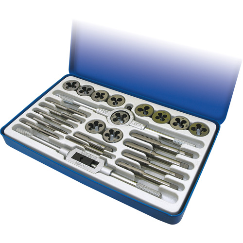 Metric Alloy Tap and Die Set, 24 Pieces Equipex