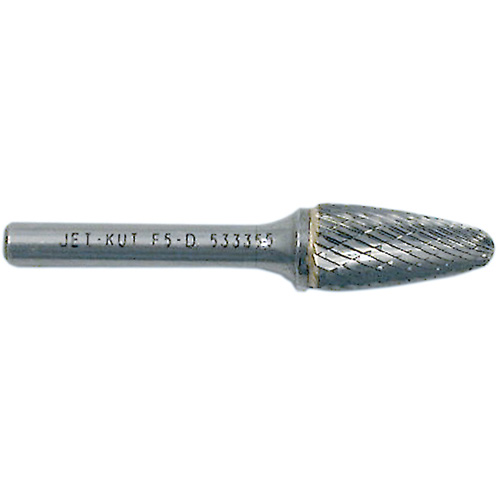 F1-D JET-KUT&reg; Tree Shape Burr with Radius End, 1/4" Dia., 5/8" Depth of Cut Equipex