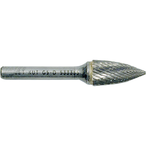 G3-D JET-KUT&reg; Tree Shape Burr with Pointed End, 3/8" Dia., 1/4" Shank, 3/4" Depth of Cut Equipex