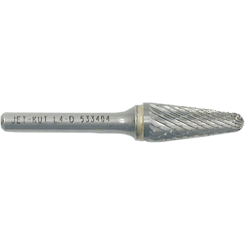 Fraise conique avec extr&eacute;mit&eacute; en rayon L4-D JET-KUT, 1/4" dia., 1/4" Tige, 1-1/8" Prof. de la coupe Equipex