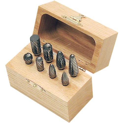 Jeu de fraises au carbure CBK-8 dans un coffret en bois, 8 morcea Equipex