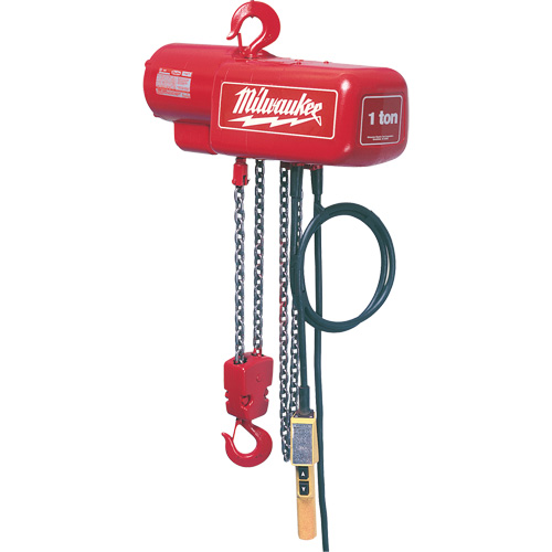 Electric Chain Hoist, 10' Lift, 2000 lbs. (1 tons) Capacity, 16 FPM Equipex