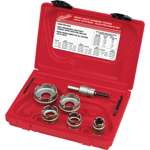 Sheet Metal Carbide Cutter Electrician's Kit, 7 Pieces Equipex