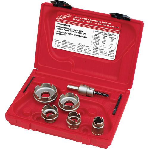 Sheet Metal Carbide Cutter Electrician's Kit, 5 Pieces Equipex
