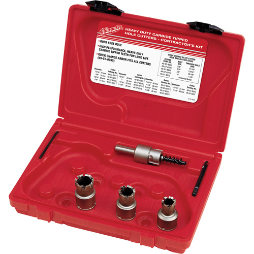 Sheet Metal Carbide Cutter Electrician's Kit, 7 Pieces Equipex