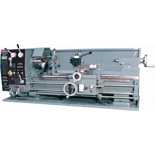 Gearhead Metal Lathe with Taper Attachment & Stand, 65" L x 28" W x 28" H Equipex