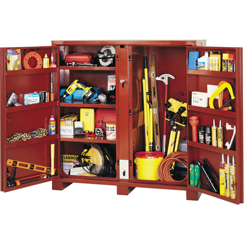 Jobsite Shelf Cabinet, Steel, 47.5 Cubic Feet, Red Equipex