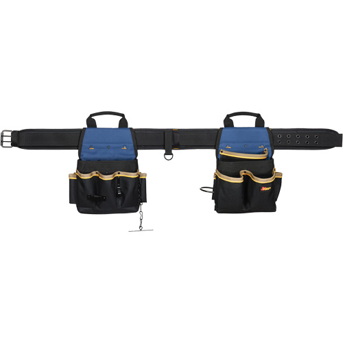 Combin&eacute;s de ceinture &agrave; outils &agrave; 20 pochettes, Polyester, Noir Equipex