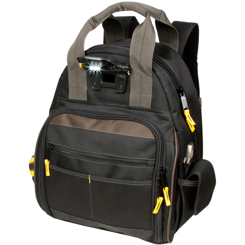 Techgear 53-Pocket Tool Backpack, 16" L x 13-1/4" W, Black, Polyester Equipex