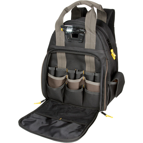 Techgear 53-Pocket Tool Backpack, 16" L x 13-1/4" W, Black, Polyester Equipex