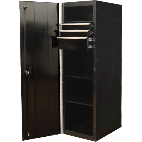 RX Series Side Cabinet, 3 Drawers, 19" W x 25" D x 61" H, Black Equipex