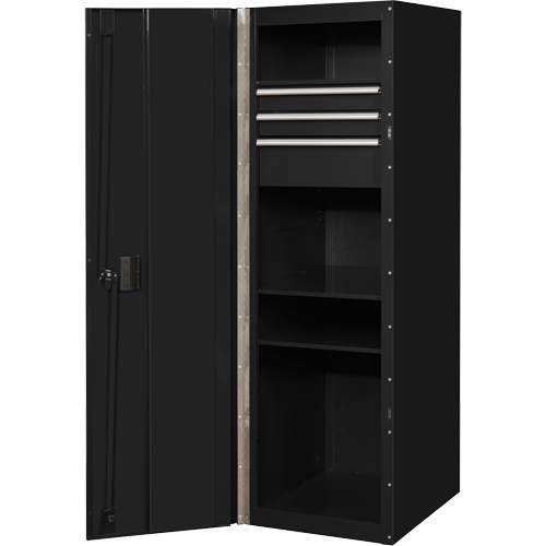 RX Series Side Cabinet, 3 Drawers, 19" W x 25" D x 61" H, Black Equipex