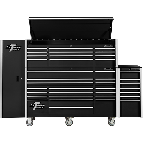 RX Series Side Cabinet, 3 Drawers, 19" W x 25" D x 61" H, Black Equipex