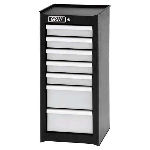 Side Rider Cabinet, 7 Drawers, 14-3/4" W x 18" D x 33.34" H, Black Equipex