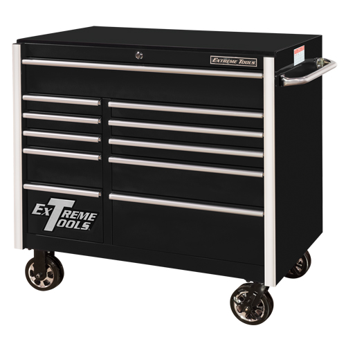 Armoire roulante pour outils s&eacute;rie RX, 11 tiroirs, 41-1/2" la x 25-1/2" p x 40-1/2" h, Noir Equipex