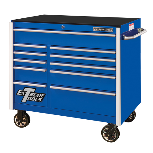 RX Series Rolling Tool Cabinet, 11 Drawers, 41-1/2" W x 25-1/2" D x 40-1/2" H, Blue Equipex
