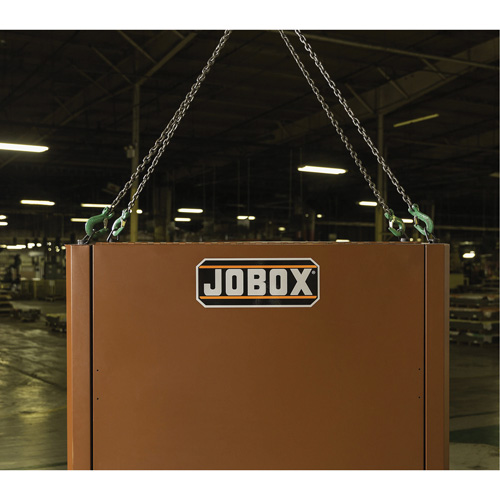 Coffre de chantier et surface de travail sur le terrain, 33" la x 63" p x 80" h, Acier, Rouge Equipex