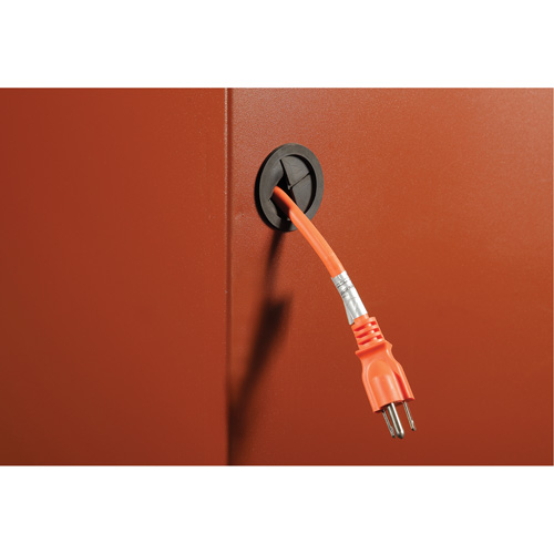 Coffre de chantier et surface de travail sur le terrain, 33" la x 63" p x 80" h, Acier, Rouge Equipex