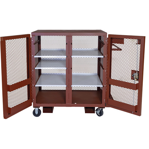 Armoire mobile en treillis, Acier, 37 pi³, Rouge Equipex