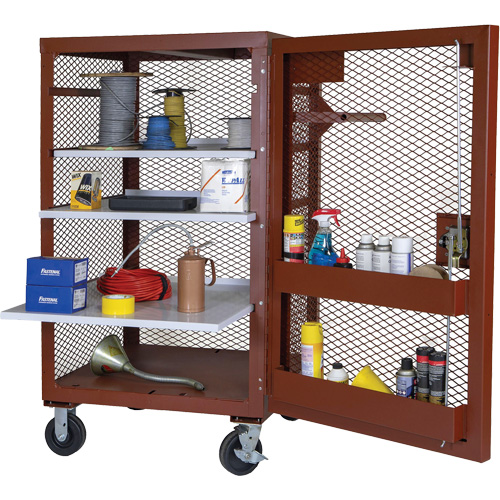 Armoire mobile en treillis, Acier, 22 pi³, Rouge Equipex