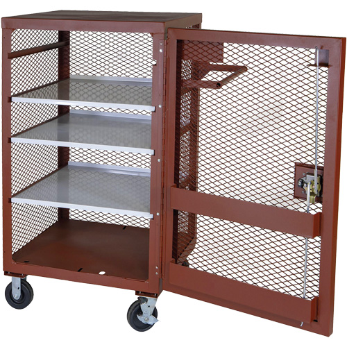 Armoire mobile en treillis, Acier, 22 pi³, Rouge Equipex