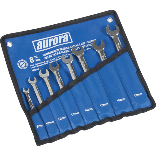 Fixed Head Wrench Set, Combination, 8 Pieces, Metric Equipex