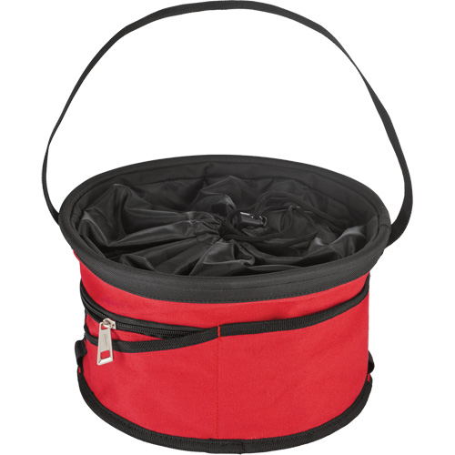 Sac range-tout style parachute, 11-4/5" lo x 11-4/5" la x 11" h, Nylon, Noir/Rouge Equipex