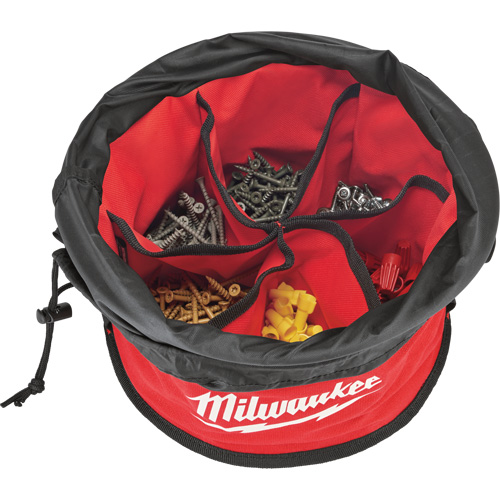 Sac range-tout style parachute, 11-4/5" lo x 11-4/5" la x 11" h, Nylon, Noir/Rouge Equipex