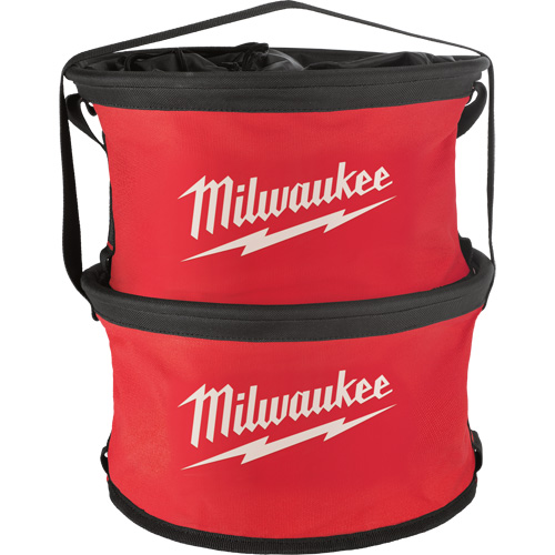 Sac range-tout style parachute, 11-4/5" lo x 11-4/5" la x 11" h, Nylon, Noir/Rouge Equipex