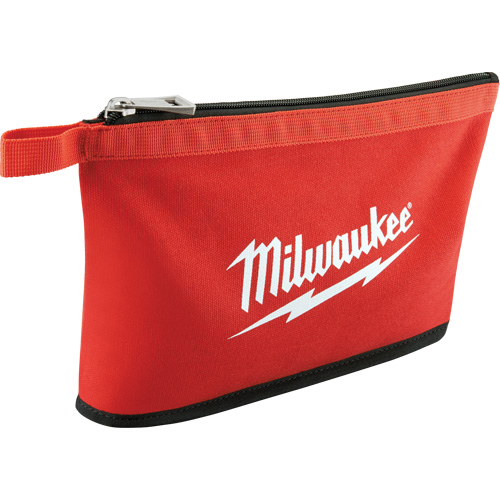 Coloured Zippered Pouches - Set of 3, Canvas, 3 Pockets, Black/Red Equipex
