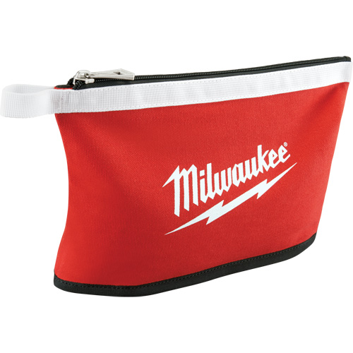 Coloured Zippered Pouches - Set of 3, Canvas, 3 Pockets, Black/Red Equipex